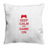 keep calm and game on Throw Pillow