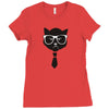 grumpy hipster cat Ladies Fitted T-Shirt