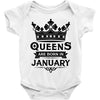 Queens Are Born In January Baby Onesie