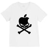 apple skull V-Neck Tee