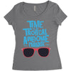 time to go tropical awesome paradise Women's Triblend Scoop T-shirt