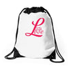 love laugh best trending Drawstring Bags