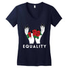 equality white Women's V-Neck T-Shirt
