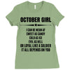 Super October Girl Ladies Fitted T-Shirt