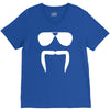 aviator sunglasses horseshoe fu manchu biker mustache V-Neck Tee