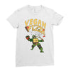 vegan pizza power Ladies Fitted T-Shirt