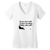 kitten kitty talk to your cat about catnip gifts for dad Women's V-Neck T-Shirt