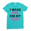 i wear pink for my aunt breast cancer Ladies Fitted T-Shirt