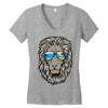 summer lion Women's V-Neck T-Shirt