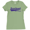 scotland born and raised retro white &amp; navy international country Ladies Fitted T-Shirt