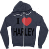 i love harley Zipper Hoodie