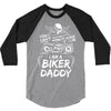 You Cant Scare Me I am Biker Daddy 3/4 Sleeve Shirt