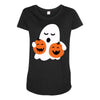 pumpkin with boo Maternity Scoop Neck T-shirt