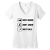 Don't drown crash walk Tee Swim Bike Run Triathle Women's V-Neck T-Shirt