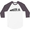 evolution of a cyclist mens black or blue cycling t shirt bike 3/4 Sleeve Shirt