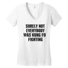 surely not everybody was kung fu fighting black color Women's V-Neck T-Shirt