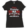 Happy Birthday Canada 150 Years Of Awesomeness Ladies Fitted T-Shirt