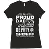 proud dad 3 Ladies Fitted T-Shirt