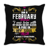 i am a february women Throw Pillow