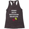 bears beets battlestar galactica Racerback Tank