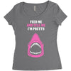 Feed Me and Tell Me I'm Pretty Baby Girl Women's Triblend Scoop T-shirt