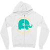 an elephant never cares Zipper Hoodie