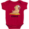 yoga pug exhale Baby Bodysuit