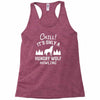 chill hungry wolf Racerback Tank