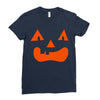 fun face pumpkin Ladies Fitted T-Shirt