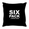 six pack coming soon mens Throw Pillow