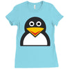 penguin face Ladies Fitted T-Shirt