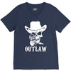 outlaw cow boy motor bike V-Neck Tee