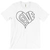 men's love heart outline valentine's day t shirt T-Shirt