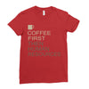 coffee then human resources Ladies Fitted T-Shirt