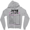 June Girl Facts Cancer Zipper Hoodie