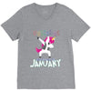january  born unicorns V-Neck Tee