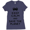 save the planet Ladies Fitted T-Shirt