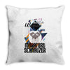 who loves miniatur schnauzer Throw Pillow