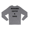 weekends coffee and dogs back Long Sleeve Shirts