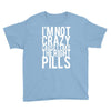 i'm not crazy cause i take the right pills Youth Tee
