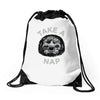take a nap Drawstring Bags