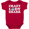 crazy lady shark Baby Bodysuit