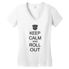 keep calm and roll out Women's V-Neck T-Shirt