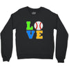 love baseball neon rhinestuds Crewneck Sweatshirt