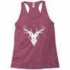 deer head vector white logo Racerback Tank