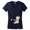 Cute Baby Painter's Mom Love Women's V-Neck T-Shirt