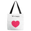 We're Hungry with Heart Tote Bags