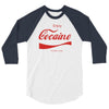 enjoy cocaine funny gray 3/4 Sleeve Shirt
