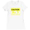 caution zombies crossing t shirt x large funny walking brains awesome Ladies Fitted T-Shirt
