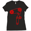 strap of the distribution of the engine Ladies Fitted T-Shirt